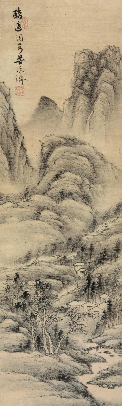 石涛作画构图新奇.