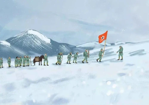 爬雪山时,部队已经两天没吃东西了,指导员把仅有的一块牛皮给了小胡