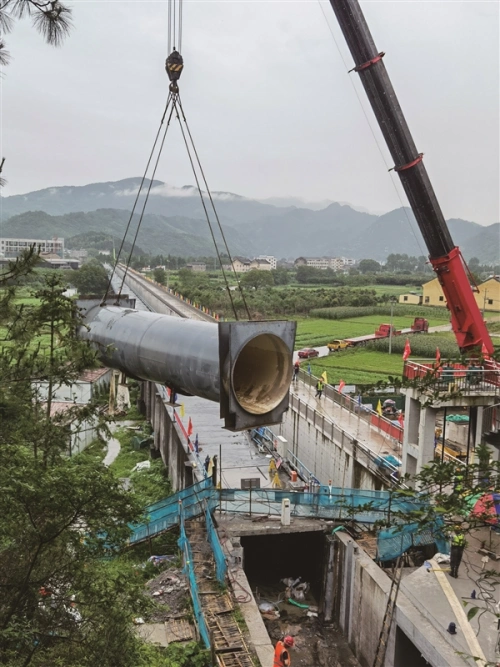 温都记者 陈恩欣 5月29日下午,赵山渡引水工程渠系位于瑞安